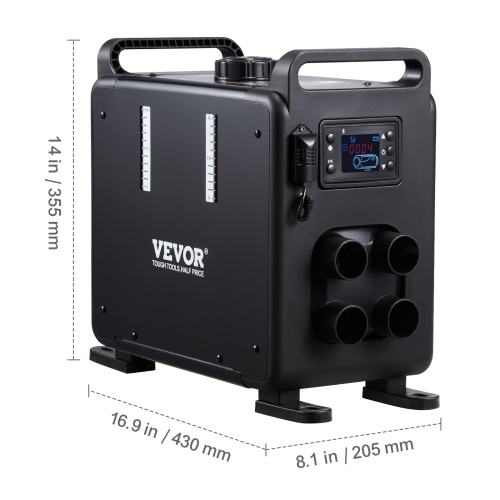 VEVOR 8KW Diesel Heater, 12V/24V All in One Diesel Air Heater, Bluetooth APP Control, Remote Control and Display Screen, CO Alarm, Fast Heating