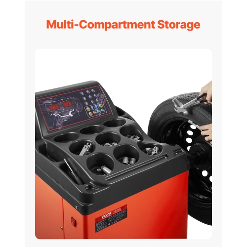 VEVOR Tire Changer Machine, 18" Spindle, Durable Tire Balancer with 4 Size of Conic & 45 Steel, Reinforced Tire Balancer with Complete Measuring