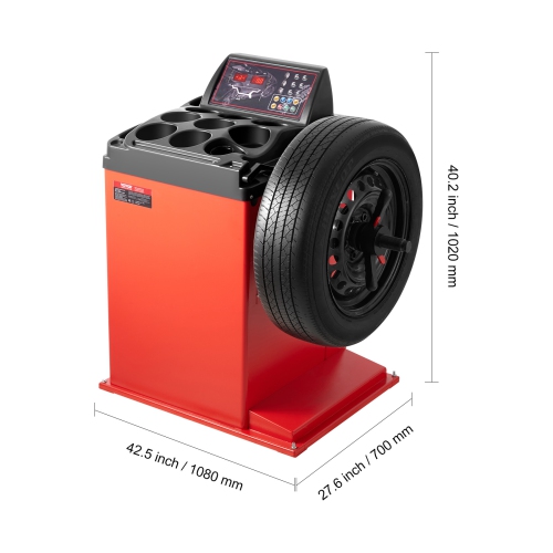 VEVOR Tire Changer Machine, 18" Spindle, Durable Tire Balancer with 4 Size of Conic & 45 Steel, Reinforced Tire Balancer with Complete Measuring