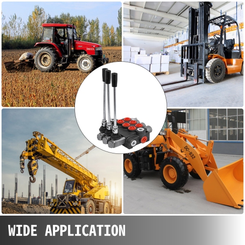 VEVOR 3 Spool Hydraulic Control Valve 11GPM Hydraulic Directional Control Valve Double Acting Hydraulic Valve for Tractors Loaders Tanks