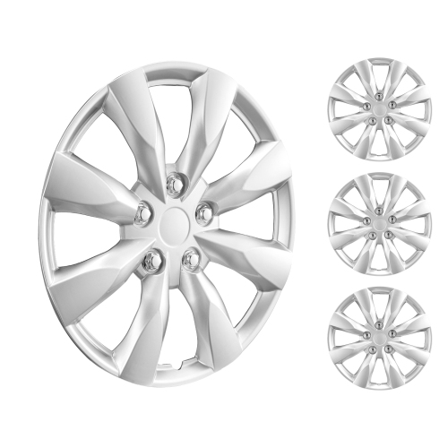 VEVOR  16 In Diameter Wheel Rim Cover Hubcaps, Sturdy & Durable Scratch-Resistant Hubcap \w Snap & Valve Nozzle Hole, Abs & PC Hubcap \w High
