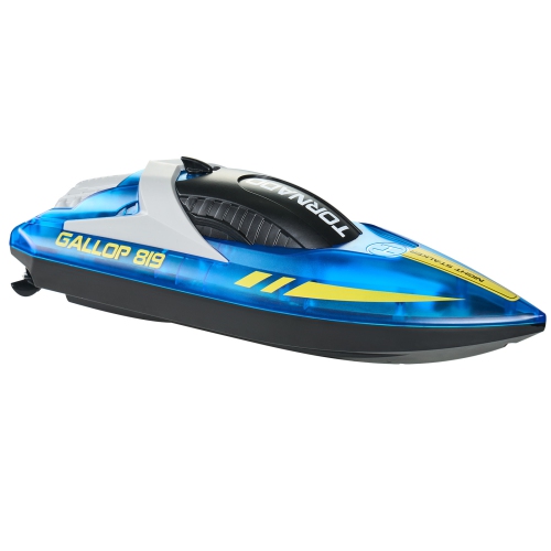 VEVOR 2.4GHz RC Boat, 12 km/h, Remote Control Boat for Pools & Lakes, with LED Light, 2 Rechargeable Batteries, Waterproof, Water Play Toy Gift for