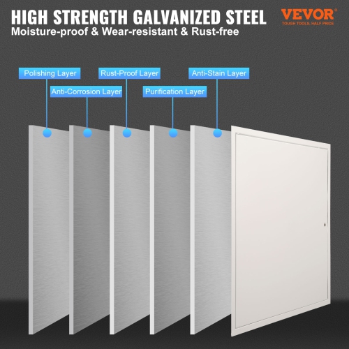 VEVOR 16 x 16 Inch Access Panel for Drywall & Ceiling, Plumbing Access Panels, Reinforced Access Door, Heavy-Duty Steel Wall Hole Cover, Easy Install