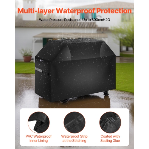 VEVOR 48 inch Grill Cover, BBQ Covers for Outdoor Grills, Waterproof, Fade Resistant, Weather Resistant Heavy Duty 600D Polyester, Easy On/Off, with