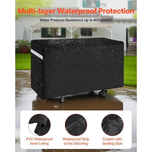 VEVOR 66 inch Grill Cover, BBQ Covers for Outdoor Grills, Waterproof, Fade Resistant, Weather Resistant Heavy Duty 600D Polyester, Easy On/Off, with