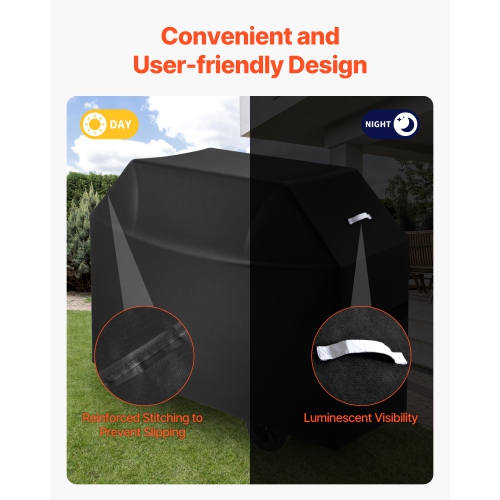VEVOR 60 inch Grill Cover, BBQ Covers for Outdoor Grills, Waterproof, Fade Resistant, Weather Resistant Heavy Duty 600D Polyester, Easy On/Off, with
