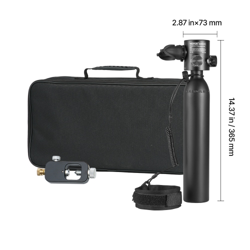 VEVOR 0.5L Scuba Tank,Portable Diving Tank with Pump, Diving Oxygen Cylinder Supports 5-10 Minutes Underwater Breathing, 98.43 ft Diving Depth,