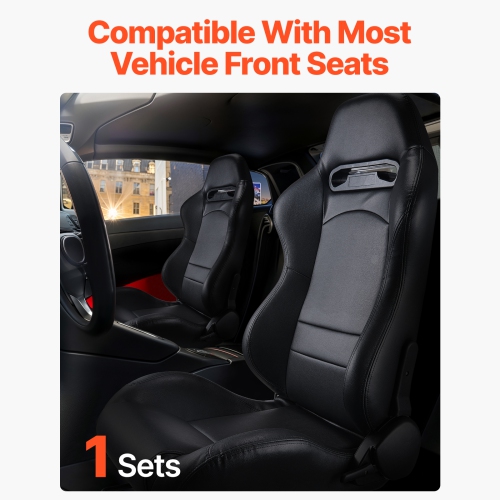 VEVOR 1 Set Racing Seat, Adjustable Racing Cockpit with Wide Angle Reclining & High-Resilience Foam, Comfortable Racing Chair with Soft PVC Leather &