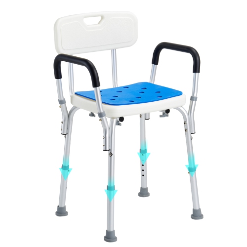 VEVOR 400 lbs Capacity Shower Chair, Shower Seat with Back, Adjustable Height Shower Stool, Shower Chair for Inside Shower Bathtub, Non-slip Bathroom