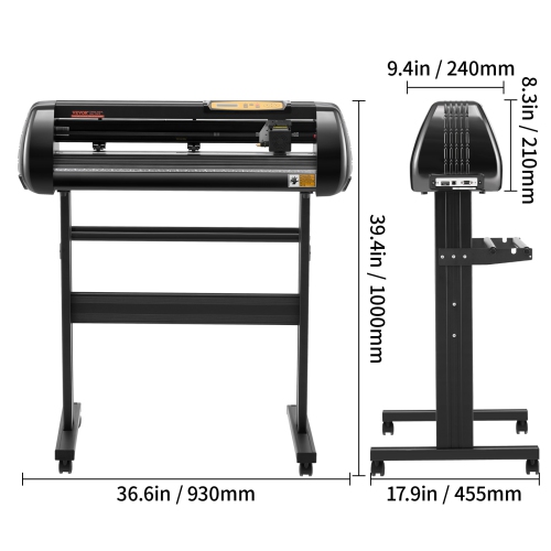 VEVOR 28 Inch Vinyl Cutter Machine, Upgraded Paper Feed Cutting Plotter Bundle, Adjustable Force & Speed Vinyl Printer with Powerful Stepper Motors,