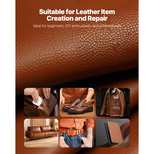 VEVOR 38 PCS Leather Working Tools Kit, Leather Craft Tools with Portable Canvas Storage Bag, Engraving Punching Sewing Stamping Cutting Tools, Ideal