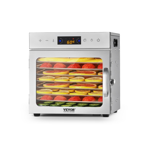 VEVOR 400W Food Dehydrator Machine, 8 Stainless Steel Trays, Electric Food Dryer with Adjustable Temperature & 24-Hour Timer, Freeze Dryer for Jerky,
