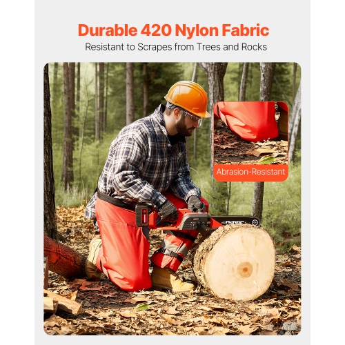 VEVOR 8 Layers Chainsaw Chaps Wrap, Class D, Wrap Style Chainsaw Pants with Adjustable Belt & Gear Pocket, Chain Saw Chaps for Men/Women, Chainsaw