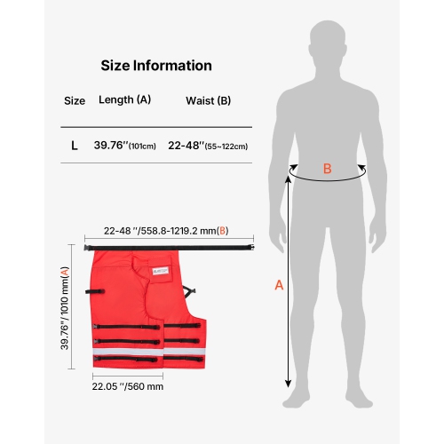 VEVOR 8 Layers Chainsaw Chaps Wrap, Class D, Wrap Style Chainsaw Pants with Adjustable Belt & Gear Pocket, Chain Saw Chaps for Men/Women, Chainsaw