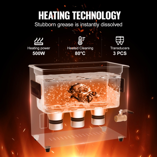 VEVOR 180W 6L Ultra Sonic Cleaner, Digital Ultrasonic Cleaning Machine with Gentle Mode & Upgraded Degassing, 40kHz Industrial Ultrasound Cleaner