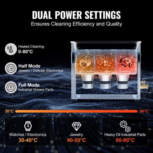 VEVOR 180W 6L Ultra Sonic Cleaner, Digital Ultrasonic Cleaning Machine with Gentle Mode & Upgraded Degassing, 40kHz Industrial Ultrasound Cleaner