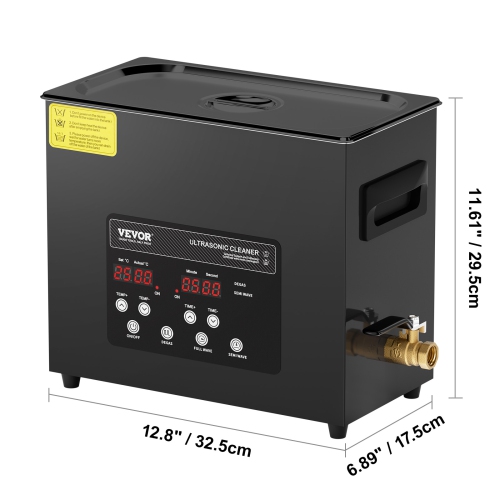 VEVOR 180W 6L Ultra Sonic Cleaner, Digital Ultrasonic Cleaning Machine with Gentle Mode & Upgraded Degassing, 40kHz Industrial Ultrasound Cleaner