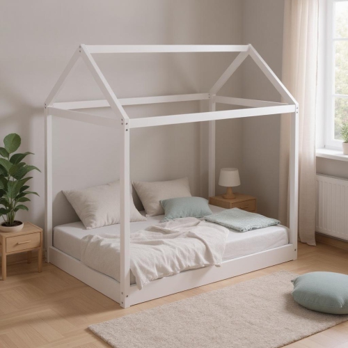 Homy Casa Twin Size Wooden House Bed
