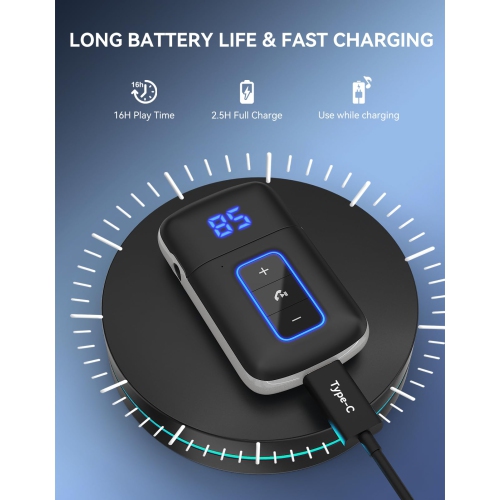 Adaptateur auxiliaire Bluetooth 5,3 pour l'auto, récepteur audio sans fil 3,5 mm pour casques d'écoute avec fil et chaînes stéréo maison