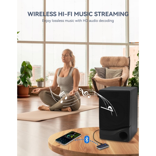 Adaptateur auxiliaire Bluetooth 5,3 pour l'auto, récepteur audio sans fil 3,5 mm pour casques d'écoute avec fil et chaînes stéréo maison