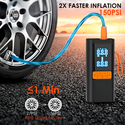 Pompe à air électrique, compresseur d'air portatif avec manomètre numérique pour pneus de voiture et de moto