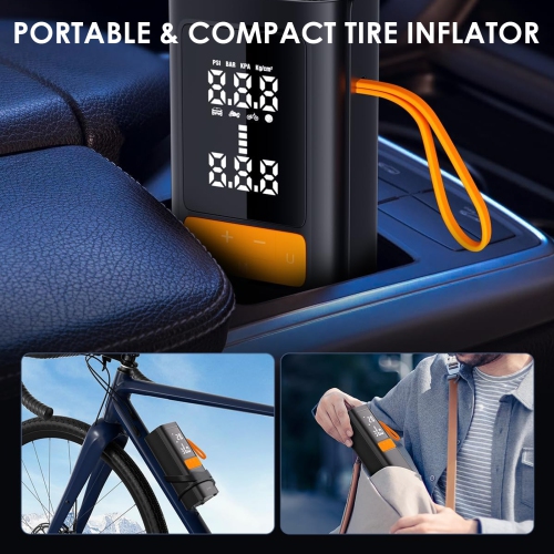 Pompe à air électrique, compresseur d'air portatif avec manomètre numérique pour pneus de voiture et de moto