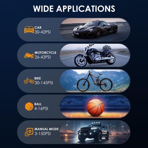Pompe à air électrique, compresseur d'air portatif avec manomètre numérique pour pneus de voiture et de moto