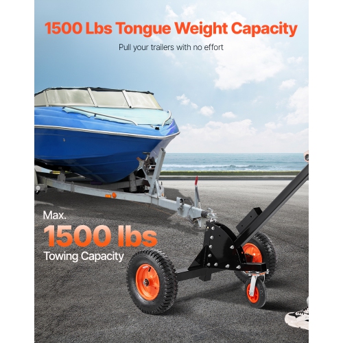 VEVOR Trailer Dolly, 1500lbs Tongue Weight Capacity, 2 in 1 Trailer Mover with 22 in and 26 in Adjustable Height and 2 in Ball, 16 in Pneumatic Tires