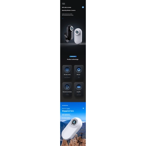 Caméra magnétique pour le pouce Caméra d'étudiant HD Mini Caméra d'étudiant pour vélo d'extérieur Caméra sport, antichoc de voyage - Enregistrement