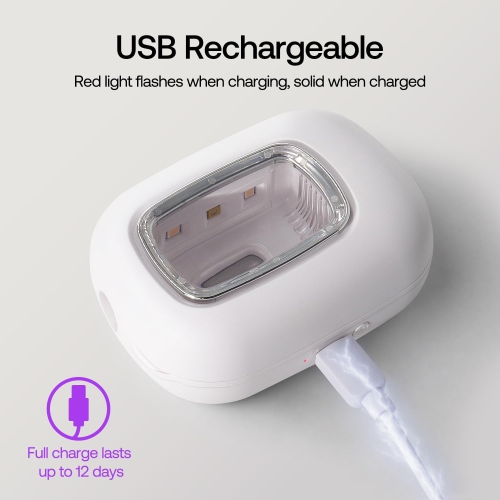 Étui et support pour brosse à dents UV, étui de nettoyage pour brosse à dents double lumière UVC, stérilisateur portatif de voyage pour brosse à