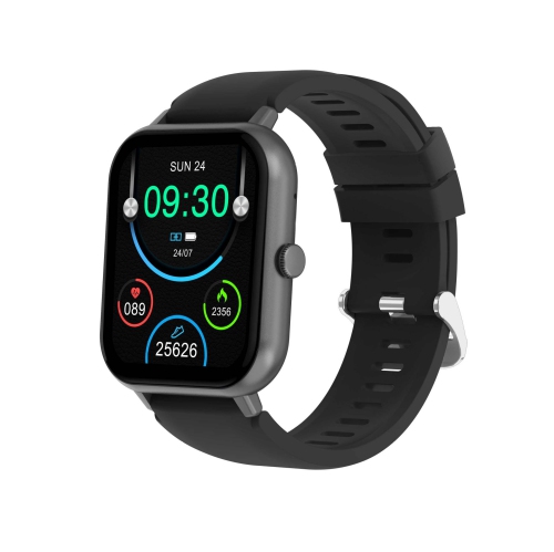 Unisex Smartwatch, 1.83 Inch Smartwatch with Make/Receive Calls, Multi-Sport Heart Rate Health Watch with 100+ Sports Modes - Black Silicone Strap