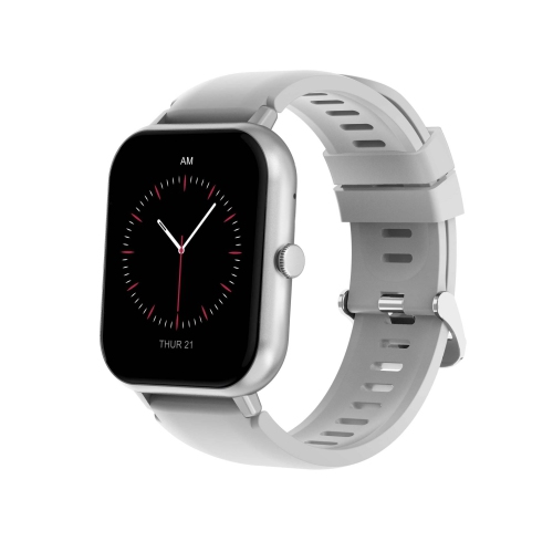 Unisex Smartwatch, 1.83 Inch Smartwatch with Make/Receive Calls, Multi-Sport Heart Rate Health Watch with 100+ Sports Modes - Silicone Band Silver