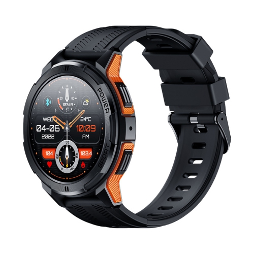 GREEN SCENIC  1.43-Inch HD Triple-Proof Smart Watch, Bluetooth Call/fitness Tracker/multi-Function Smart Watch - Black And In Orange