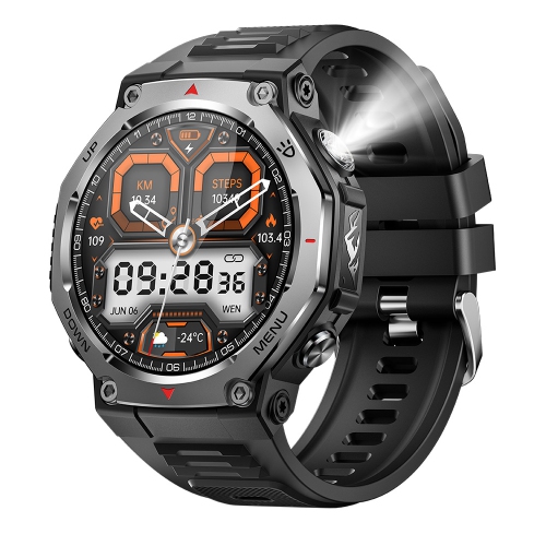 GREEN SCENIC  Smart Watch 1.43 Inch Screen Bluetooth Call Led Outdoor Light 5Atm Waterproof Multifunctional Outdoor Watch - In Black