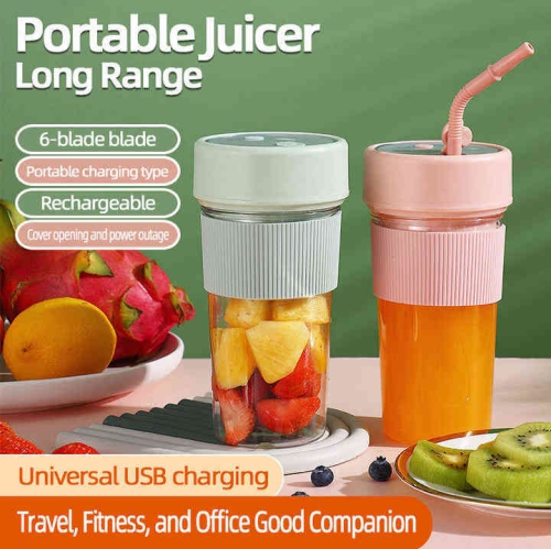 Juicer Cup Rechargeable Mini Small Electric Portable Juicer Multifunctional Household USB Juicer Blender Cup - [K1] Cold Peach Powder
