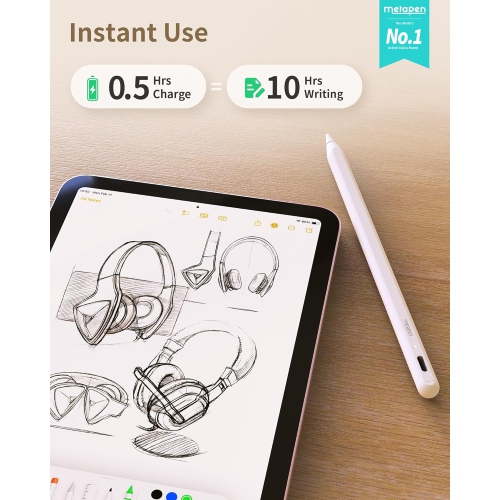 ipad capacitive pen is suitable for Apple pencil to prevent accidental touch of special handwriting, double-click the top to turn on the touch