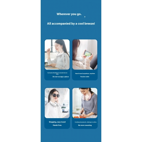 Universal Neck Fan Bladeless Foldable, Portable Personal Quiet Cooling Fan, Bladeless Camping Fan Neck Air Conditioner, Sports Small Cooler