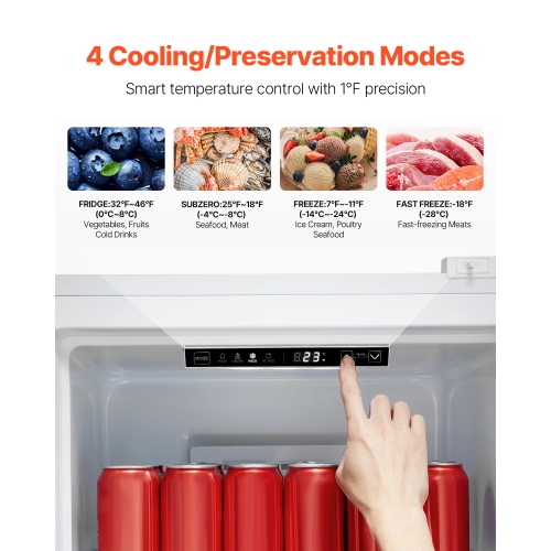 VEVOR 11 Cu.Ft Convertible Freezer/Refrigerator, Frost Free Upright Freezer with Temp Control Panel, Reversible Door, Adjustable Glass Shelves and