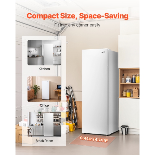 VEVOR 11 Cu.Ft Convertible Freezer/Refrigerator, Frost Free Upright Freezer with Temp Control Panel, Reversible Door, Adjustable Glass Shelves and