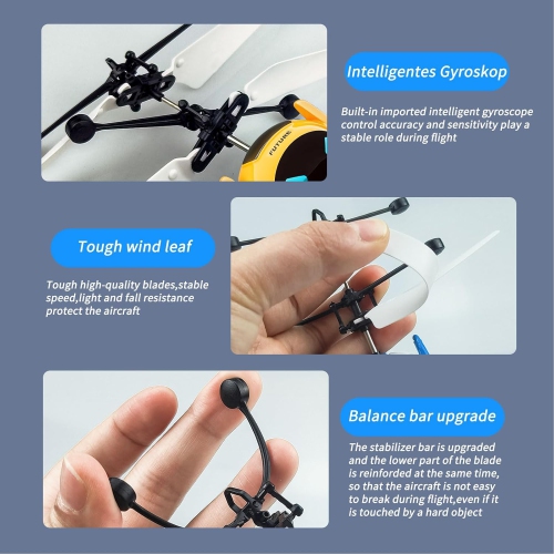 Children's Safe Flying Robot Toy - Gesture Control, Automatic Hovering, Anti-collision, Rechargeable, Indoor and Outdoor Games, With Remote Control,