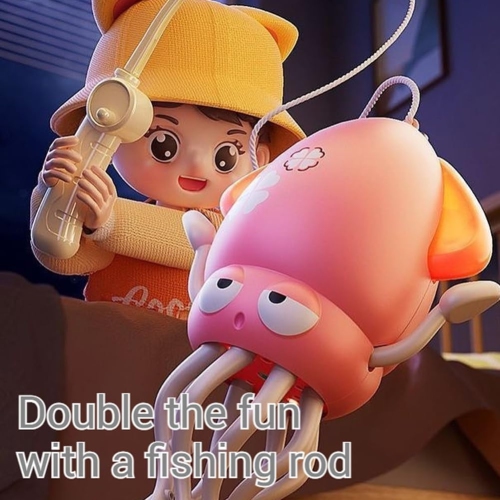 Stress relief dancing octopus robot toy - obstacle avoidance and sliding, encourages crawling, dynamic sound and light, simulated fishing, children's