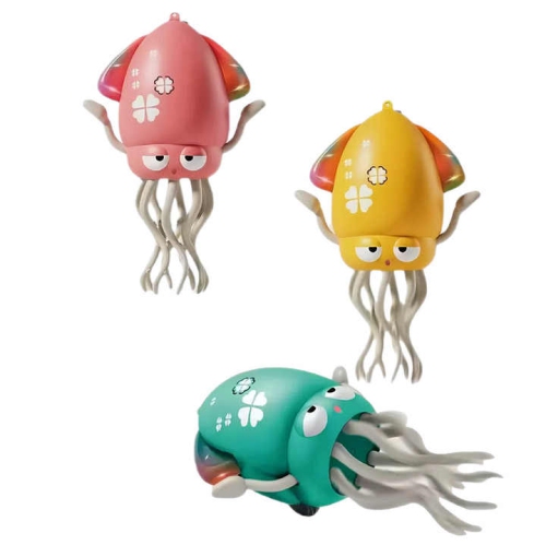 Stress relief dancing octopus robot toy - obstacle avoidance and sliding, encourages crawling, dynamic sound and light, simulated fishing, children's