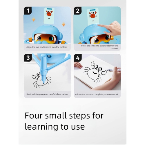 Children's interactive painting robot - creative educational toy with painting cards, smart early childhood education machine for children aged 4 to