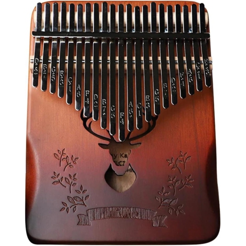 Piano portatif de 21 touches au pouce - kalimba en bois sculpté à la main avec notes de musique, adapté aux enfants et aux débutants adultes, est un