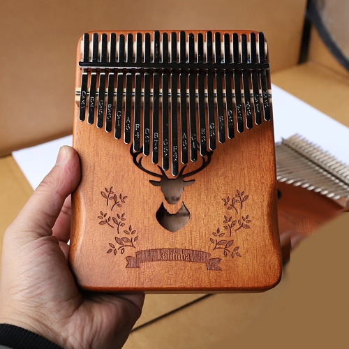 Portable 21-key thumb piano - hand-carved wooden kalimba with musical notes, suitable for children and adult beginners, is an ideal musical