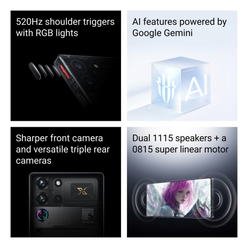 REDMAGIC 10S Pro Gaming Phone, 5G Android Smartphone, 6.85" 144Hz 1.5K AMOLED Full Screen, Under Display Camera, Dual-Sim, Unlocked Mobile Phone,