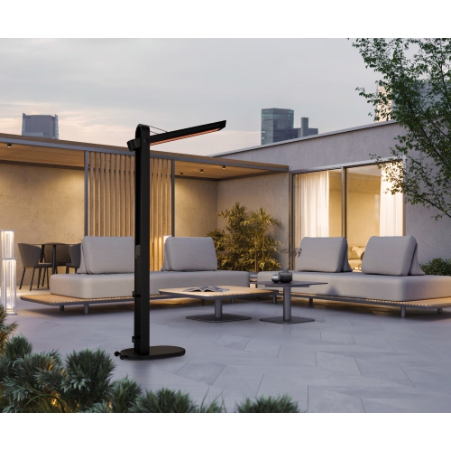 Vie au jardin - Radiateur de patio électrique avec bras pivotant de 1500&nbsp;W - Noir
