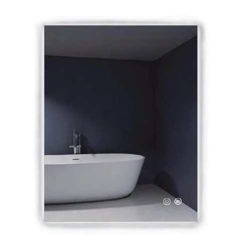 Auvabath OI-86080 Infinite 60x80 cm LED Bathroom Mirror – Bluetooth, Rectangular, IP65 Waterproof, Copper-Free, Aluminum Frame