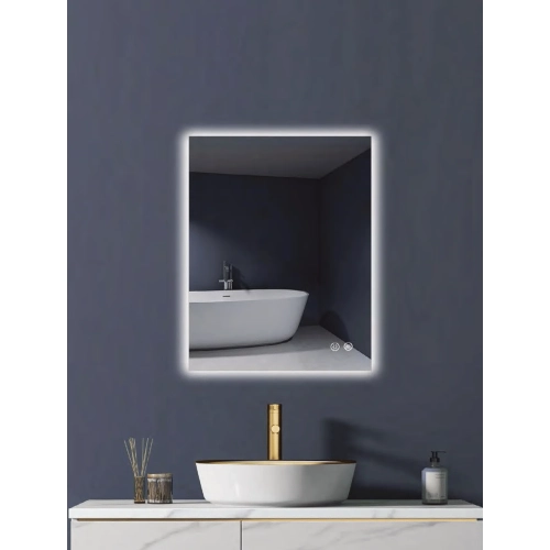 Auvabath OI-86080 Infinite 60x80 cm LED Bathroom Mirror – Bluetooth, Rectangular, IP65 Waterproof, Copper-Free, Aluminum Frame