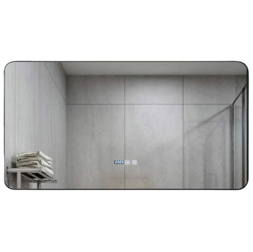 Miroir rectangulaire à DEL OS-4684-150 Shadow 150 x60&nbsp;cm d'Auvabath – Écran étanche IP65, verre sans cuivre, arrière en aluminium